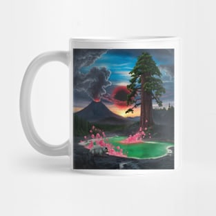 AI generated Volcano with duck alien hamster hybrid Mug